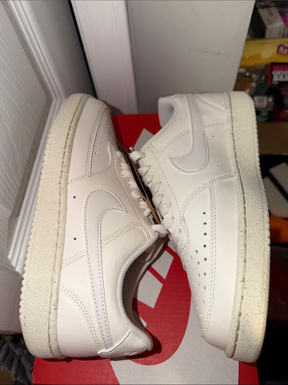 NEW Nike Women’s Court Vision Low Next Nature Sneakers. Sail/Phantom/Muslin.